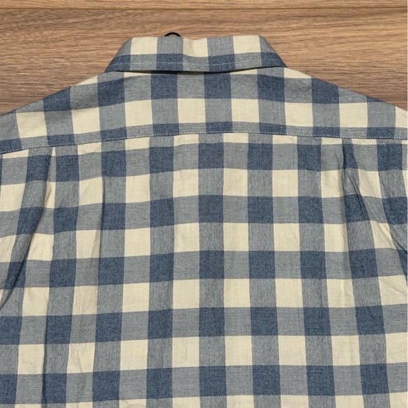 NEW The Normal Brand Jasper Short Sleeve Button Down Shirt in Blue Check - Small - Picture 9 of 10